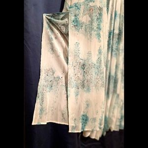 watercolor sheer overlay maxi skirt  |  white